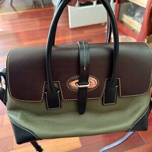 Dooney & Bourke Verona Elisa Brown & Olive Leather Satchel